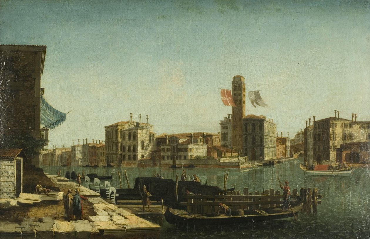 Udsigt over Canal Grande, Venedig, ca. 1743 (olie på lærred) af Francesco Albotto