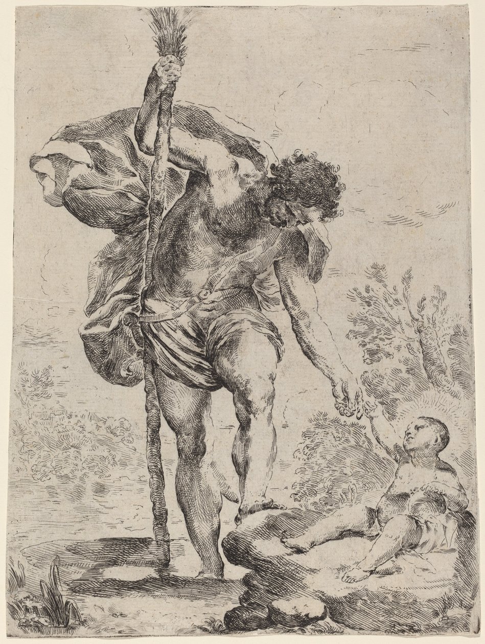 Sankt Christopher giver sin hånd til Jesusbarnet, 1650