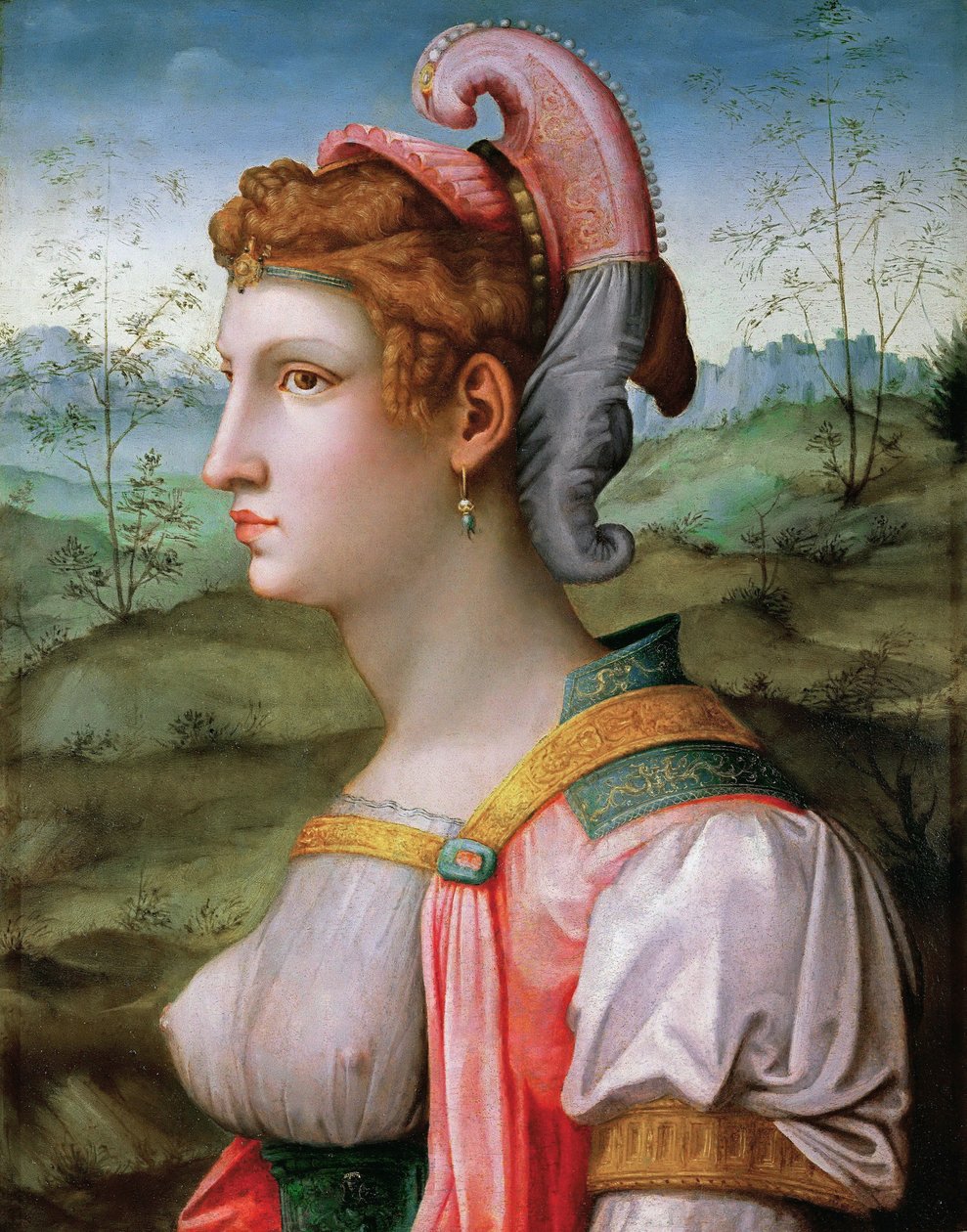 Italiensk:  Sibilla Sibyl af Francesco Bacchiacca