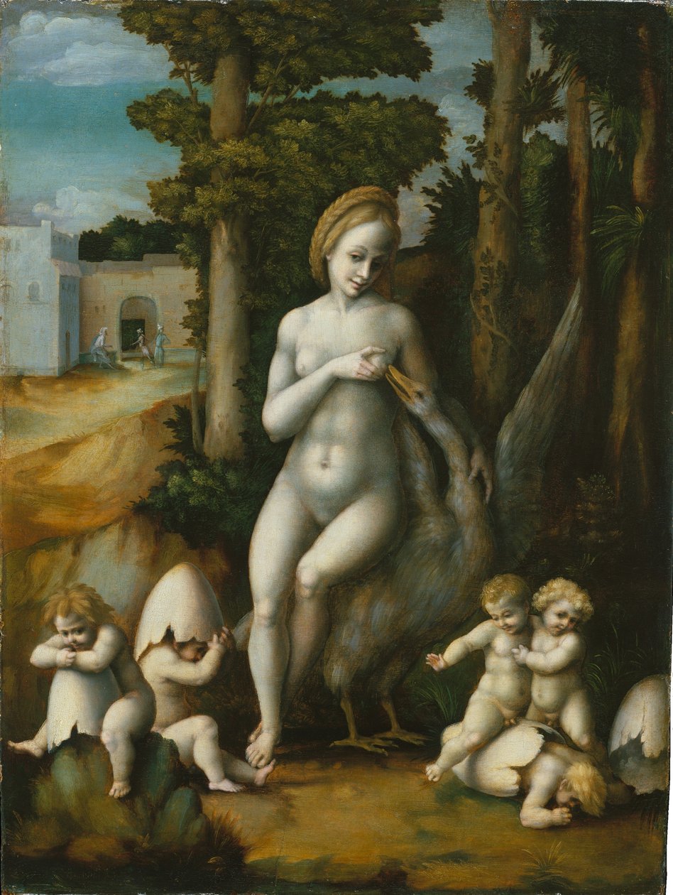 Leda og svanen af Francesco Bacchiacca
