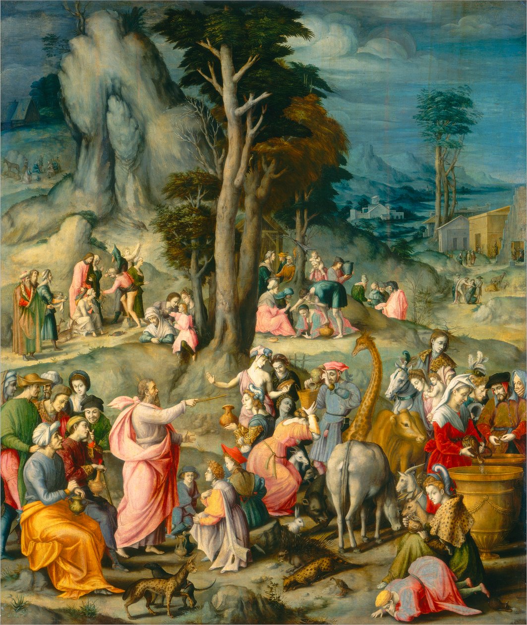 Indsamlingen af manna af Francesco Bacchiacca