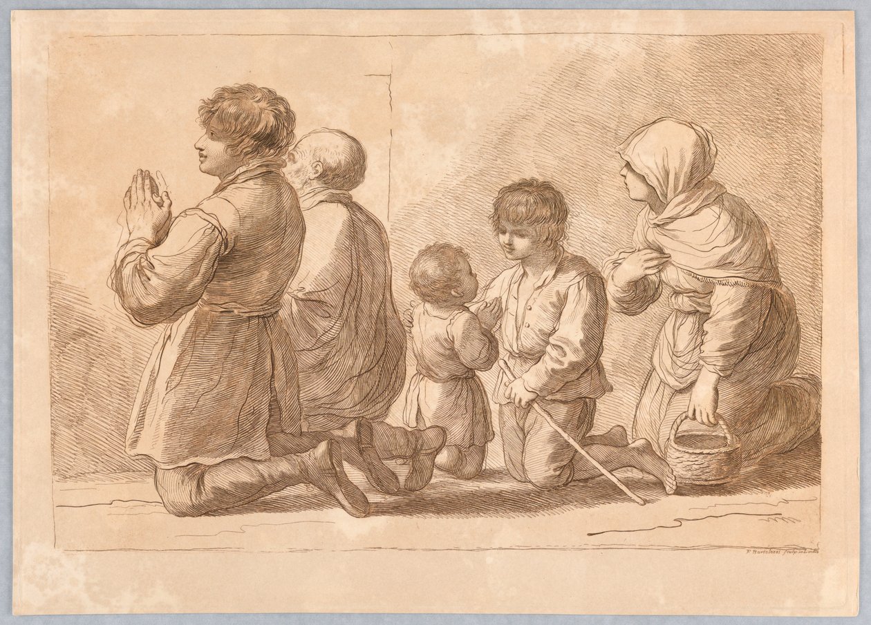 En familie beder af Francesco Bartolozzi