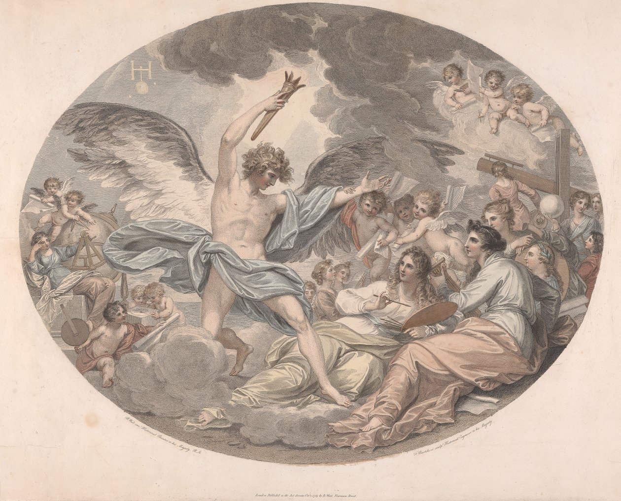 Apollon og muserne af Francesco Bartolozzi