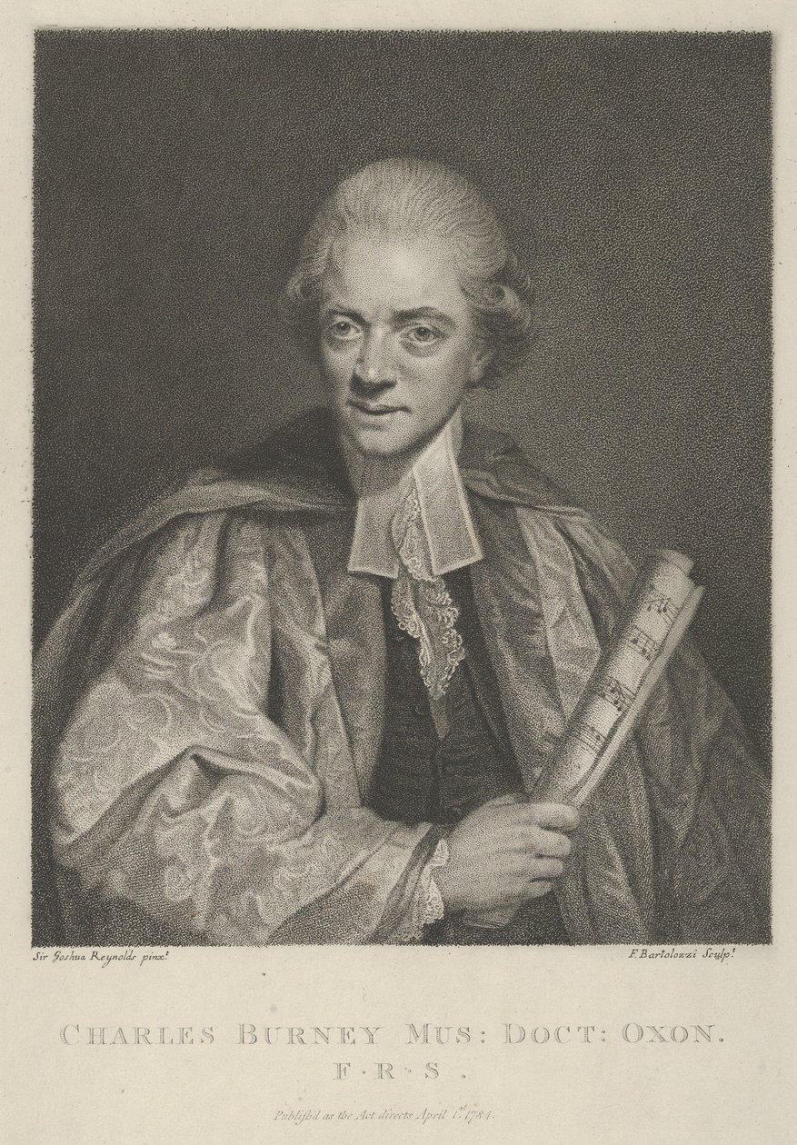 Charles Burney, 1. april 1784., 1. april 1784. af Francesco Bartolozzi