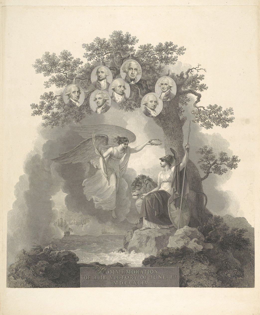 Mindehøjtidelighed for sejren den 1. juni 1794 af Francesco Bartolozzi