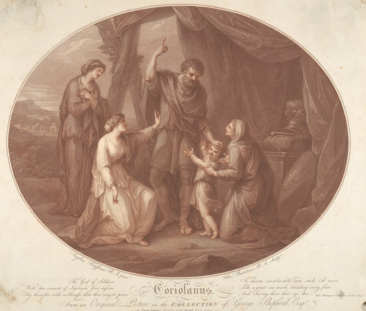 Coriolanus, 5. akt, 3. scene af Francesco Bartolozzi