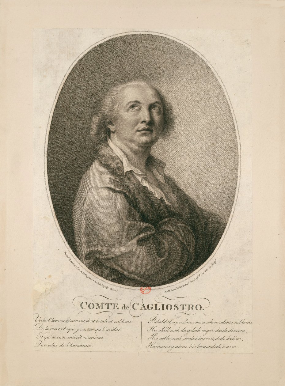 Grev Alessandro di Cagliostro 1743-1795. af Francesco Bartolozzi