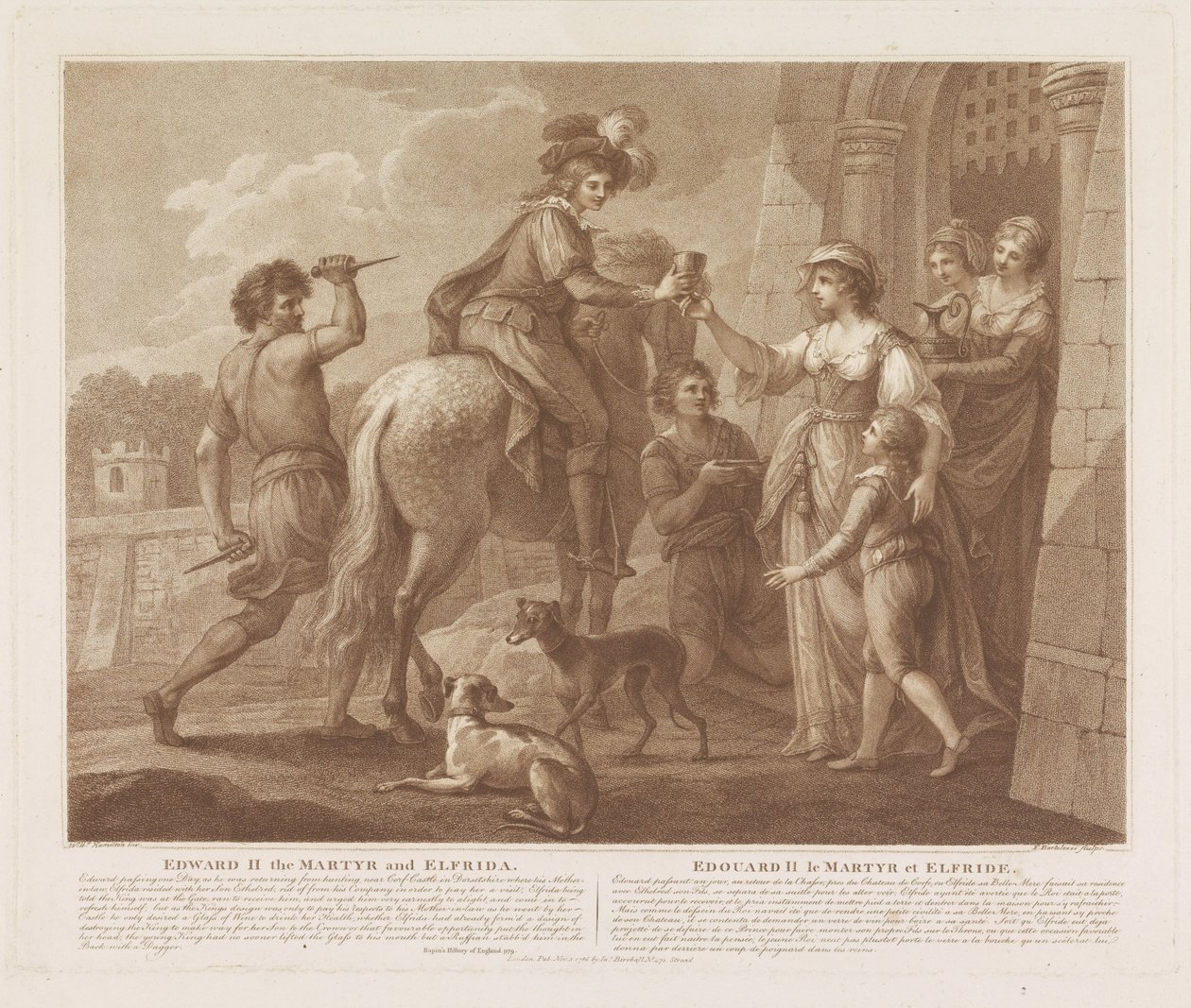 Edward II af Martelaar i Elfrida Martyren Edward II og Elfrida (titel på objektet) Martyren Edward II og Elfriede (titel på objektet) af Francesco Bartolozzi