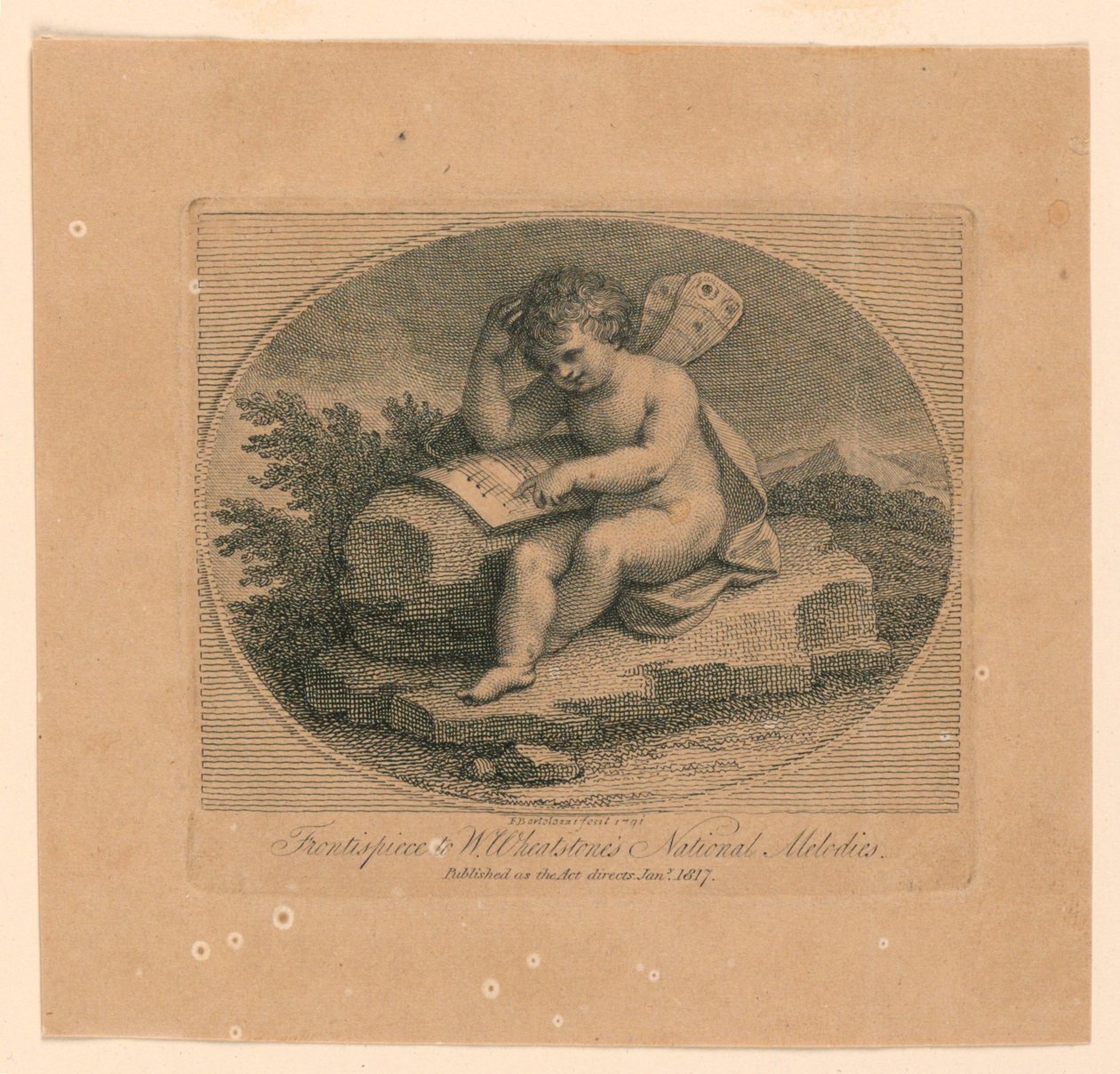 Frontispice, "Wheatstones nationale melodier" af Francesco Bartolozzi