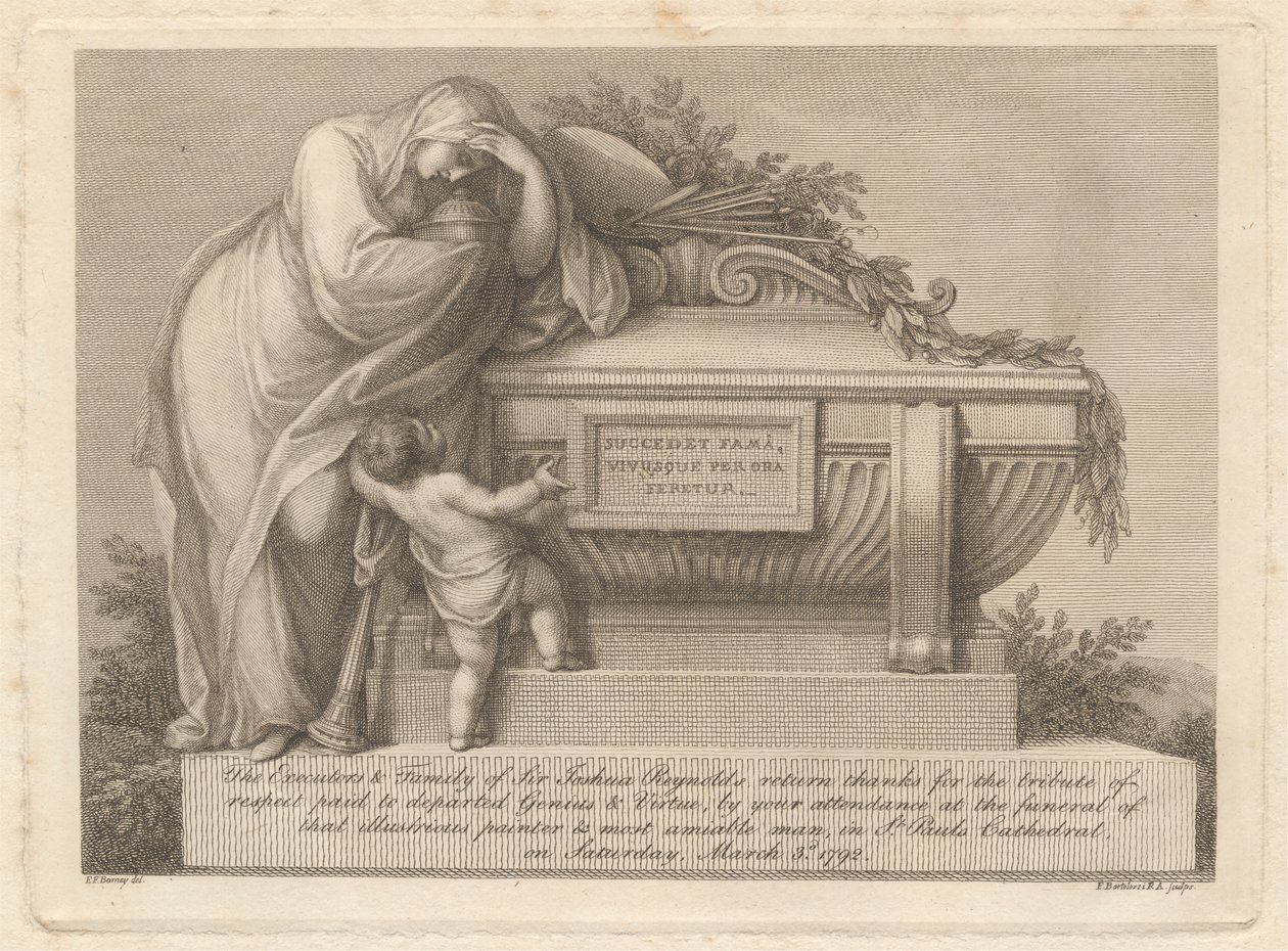 Sir Joshua Reynolds begravelseskort af Francesco Bartolozzi