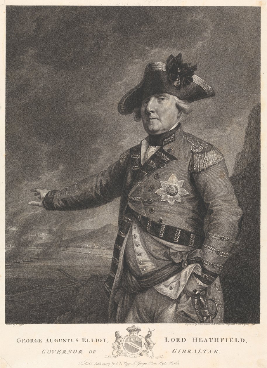 George Augustus Elliot, Lord Heathfield, guvernør over Gibraltar af Francesco Bartolozzi
