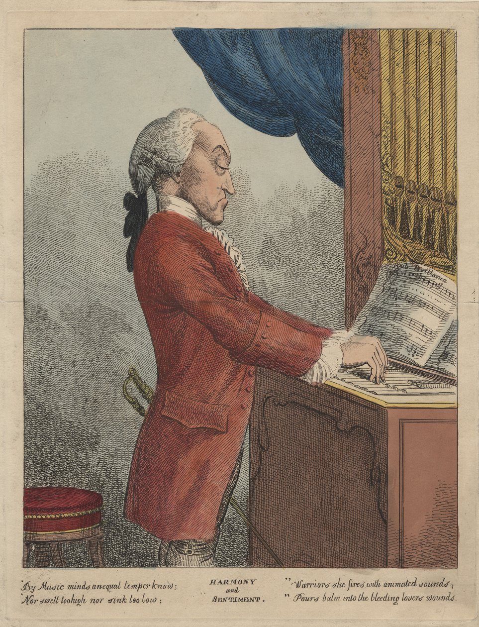 Harmony and Sentiment, ca. 1785 (håndfarvet radering) af Francesco Bartolozzi