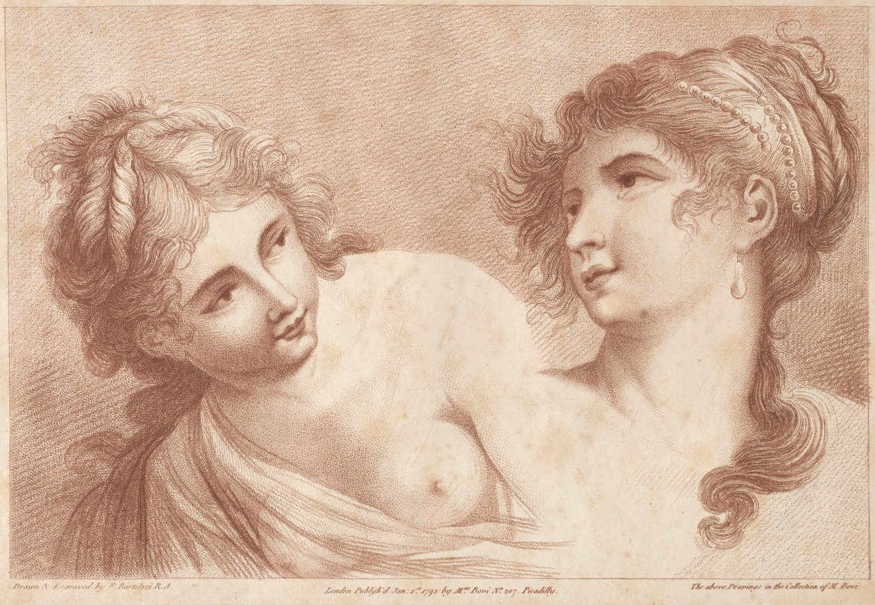 To kvinders hoveder af Francesco Bartolozzi
