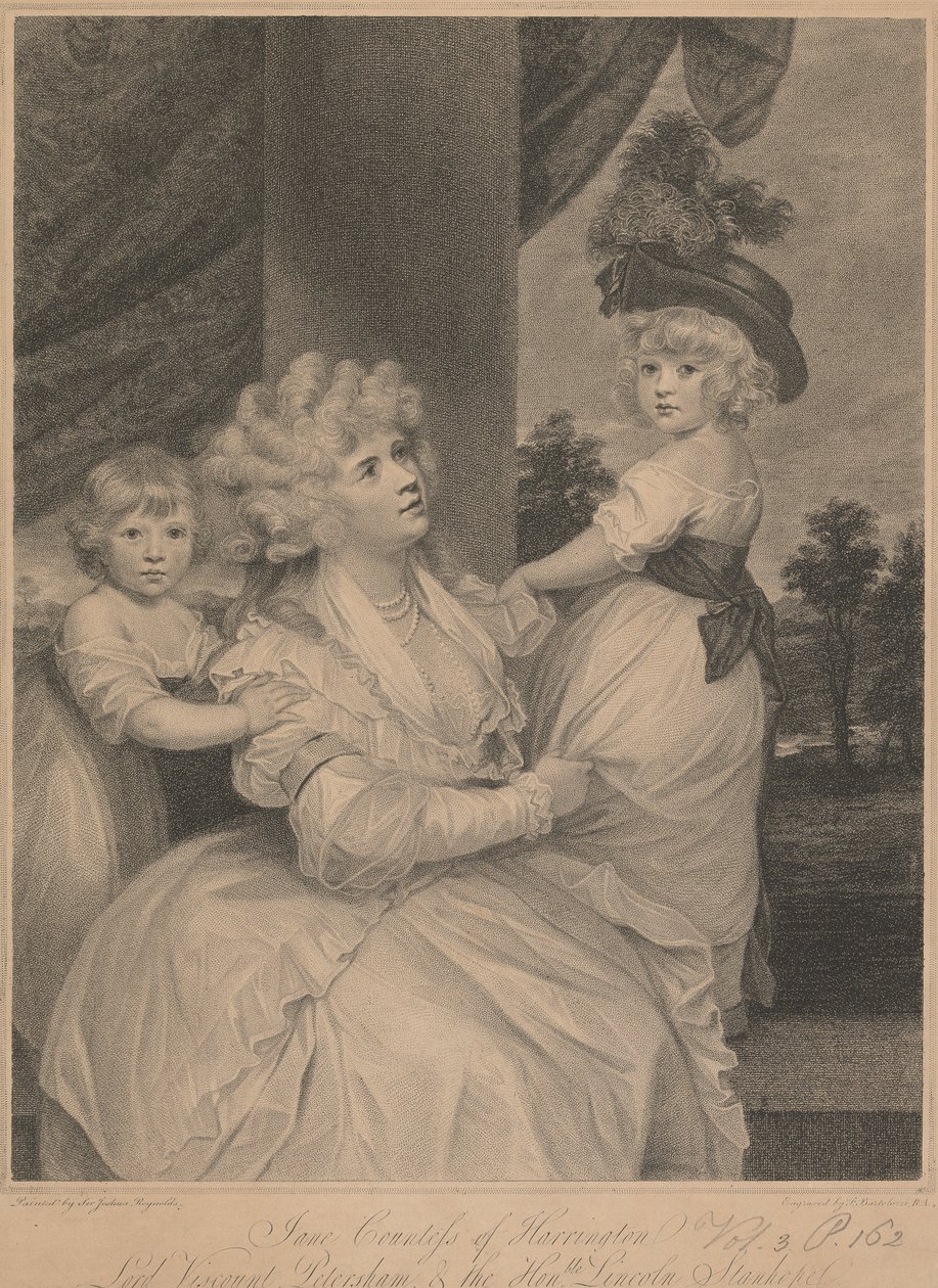Jane, grevinde af Harrington, Lord Viscount Petersham og den ærede Lincoln Stanhope af Francesco Bartolozzi