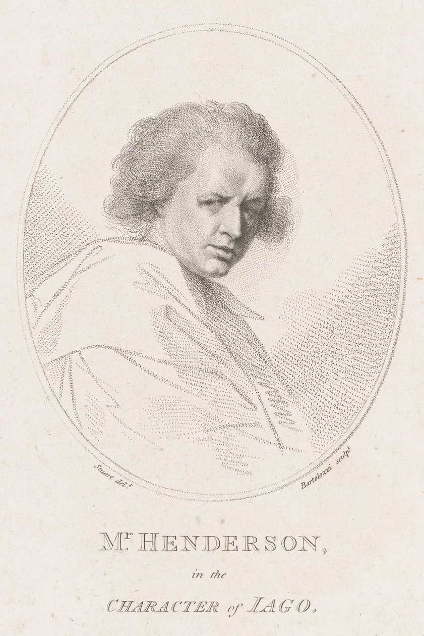 John Henderson, i karakteren af Iago Shakespeares Othello, 1786. af Francesco Bartolozzi
