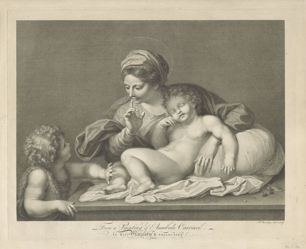 Maria med barn og den unge Johannes Døberen af Francesco Bartolozzi