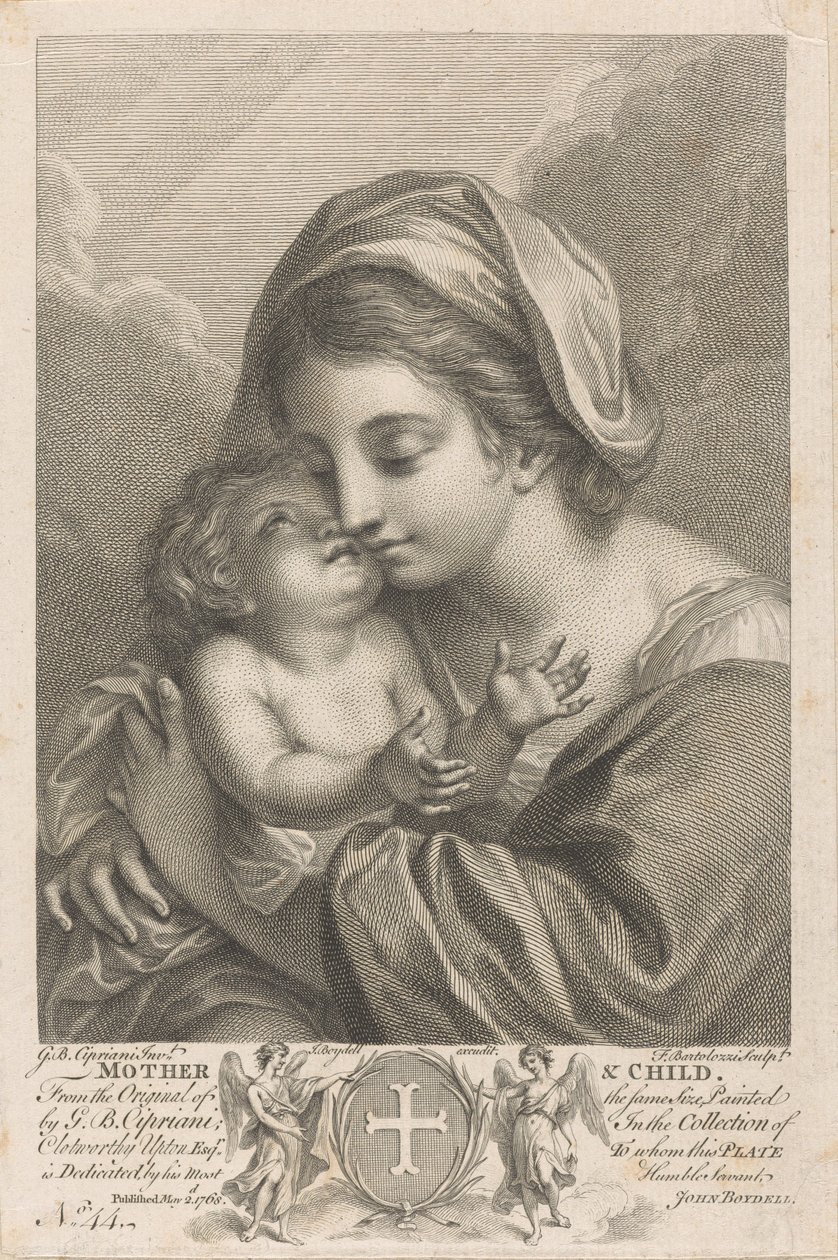 Mor og barn af Francesco Bartolozzi