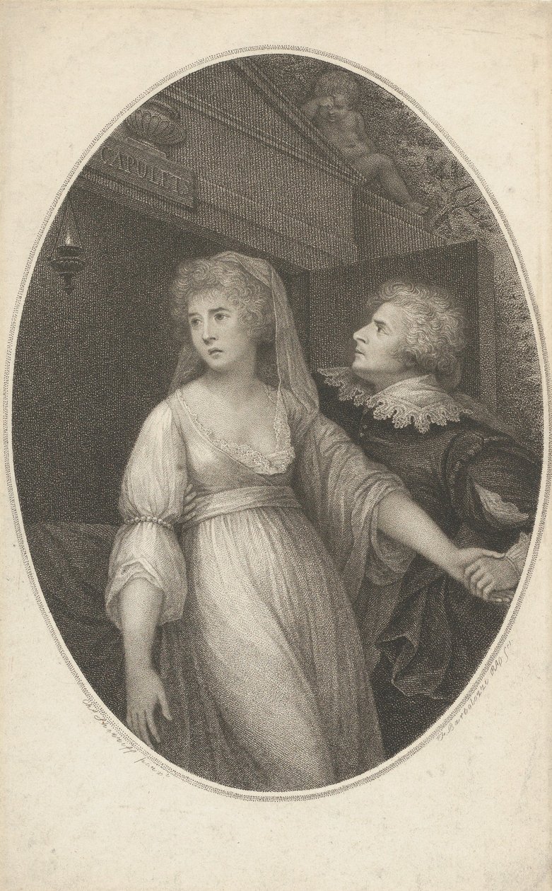 Mr. Dimond og Miss Wallis i Romeo og Julies figurer, 1. maj 1796. af Francesco Bartolozzi