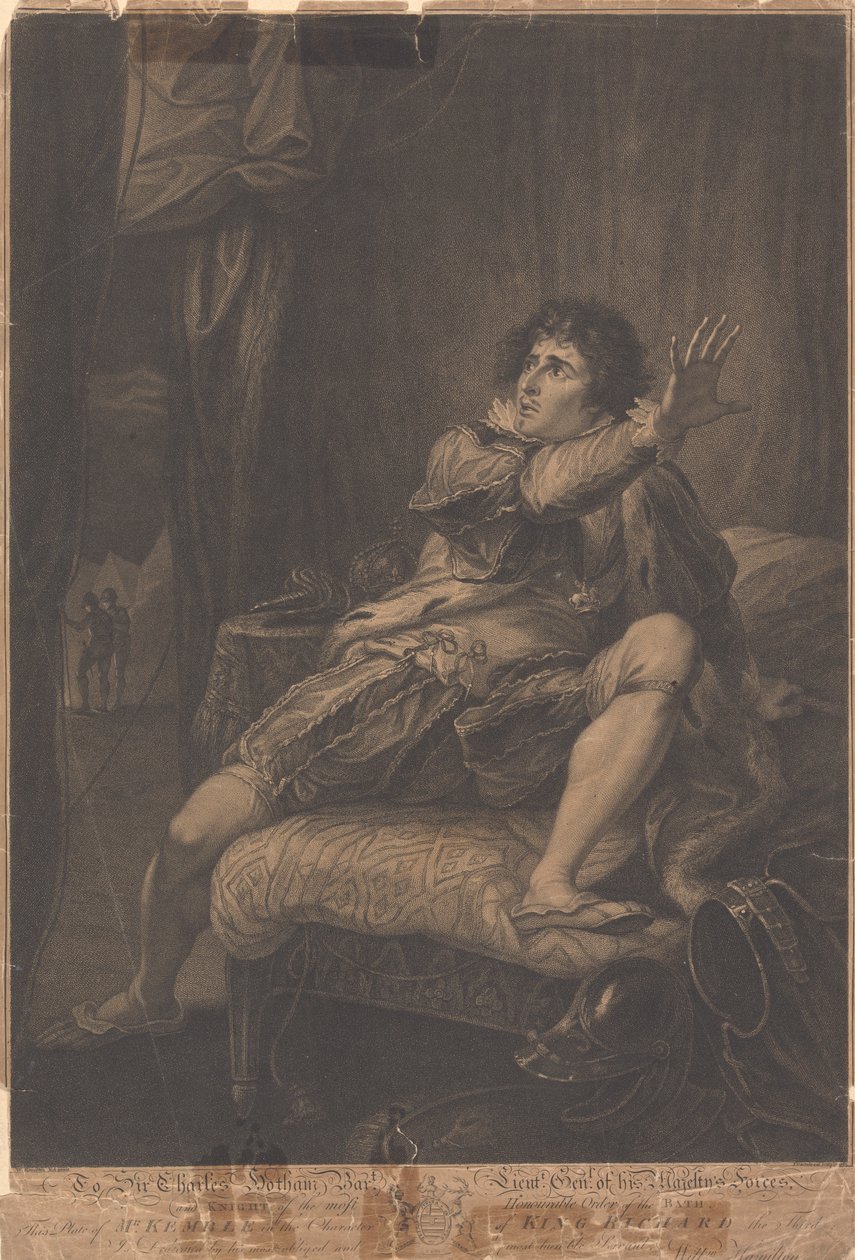 Mr. Kemble i rollen som kong Richard den Tredje - "Richard III," Akt V, Scene V af Francesco Bartolozzi