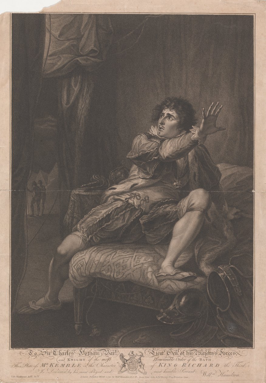 Mr. Kemble i rollen som kong Richard den Tredje - "Richard III," Akt V, Scene V af Francesco Bartolozzi