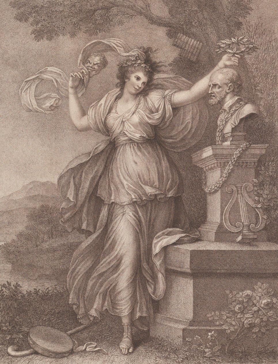 Fru Abington som Thalia, 20. august 1783. af Francesco Bartolozzi