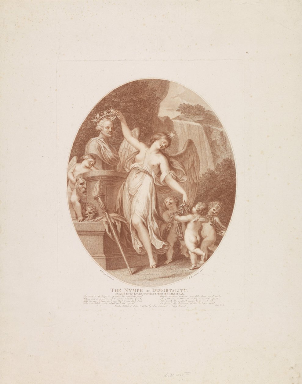 Udødelighedens nymfe Udødelighedens nymfe (titel på objekt) Shakespearean (serietitel) af Francesco Bartolozzi