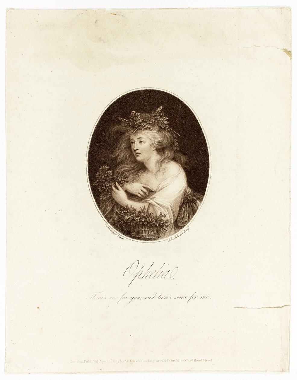 Ophelia af Francesco Bartolozzi