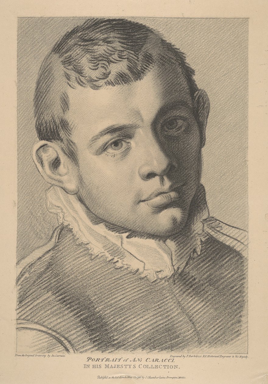 Portræt af Annibale Carracci af Francesco Bartolozzi
