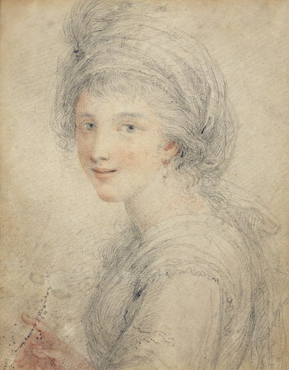 Portræt af Angelica Kauffman (farvet kridt på papir) af Francesco Bartolozzi