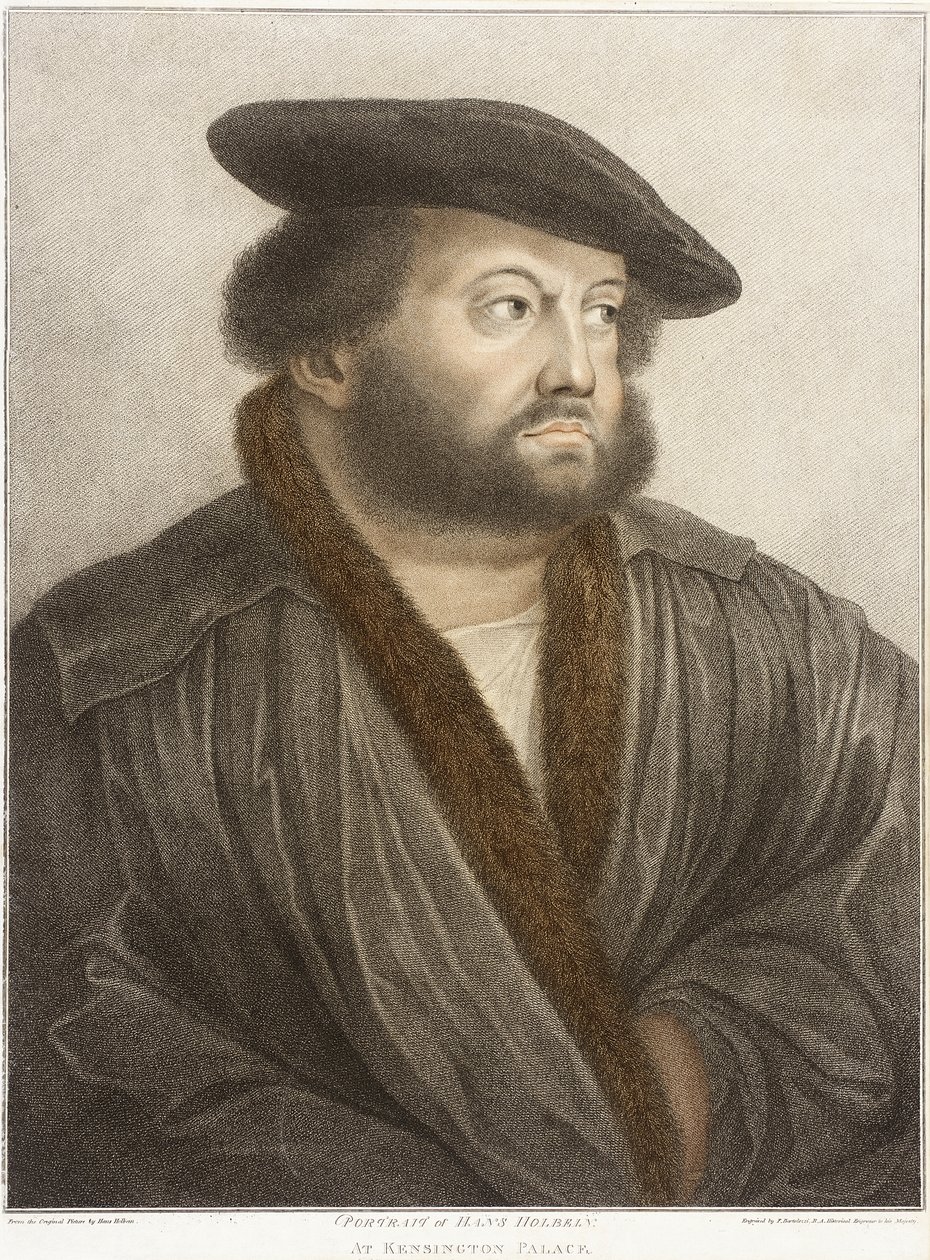 Portræt af Hans Holbein på Kensington Palace af Francesco Bartolozzi