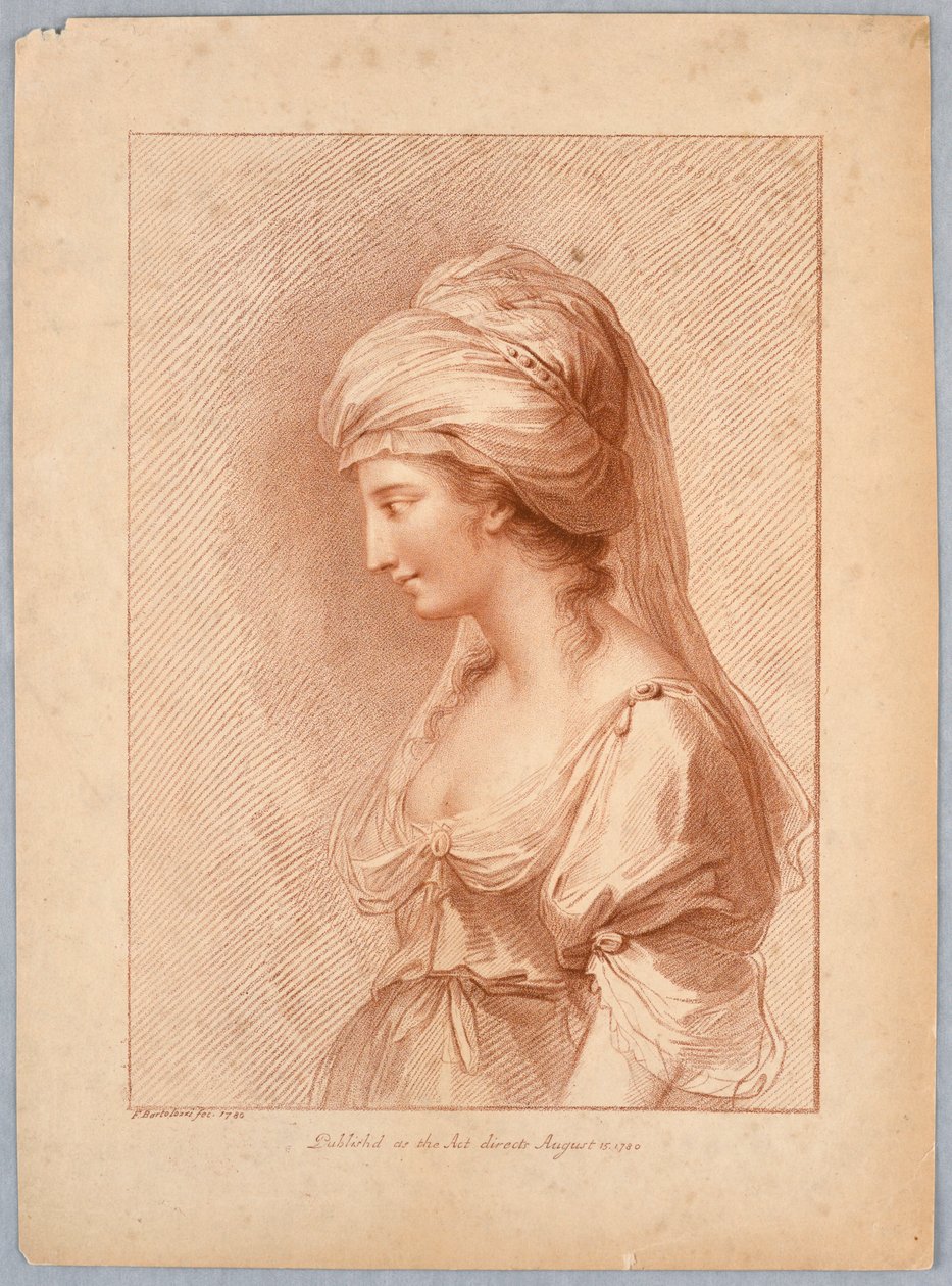 Portræt af en dame (Den græske datter) af Francesco Bartolozzi