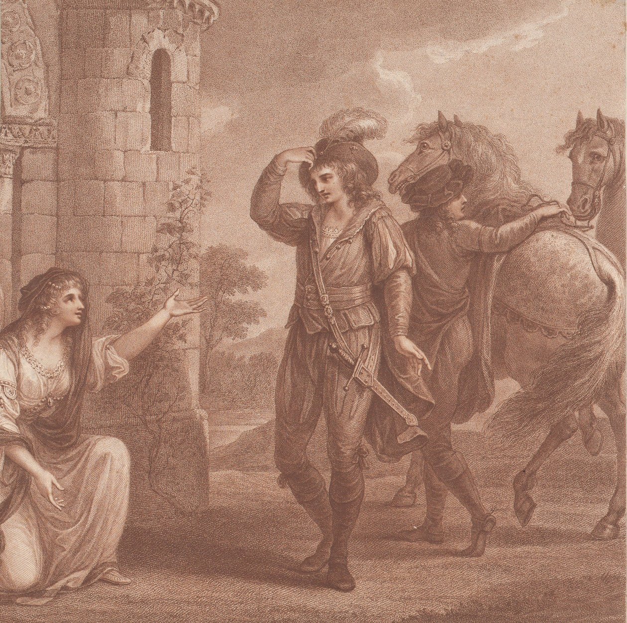 Prins Edmund, tilnavnet Ironside og Algitha, 1786. af Francesco Bartolozzi