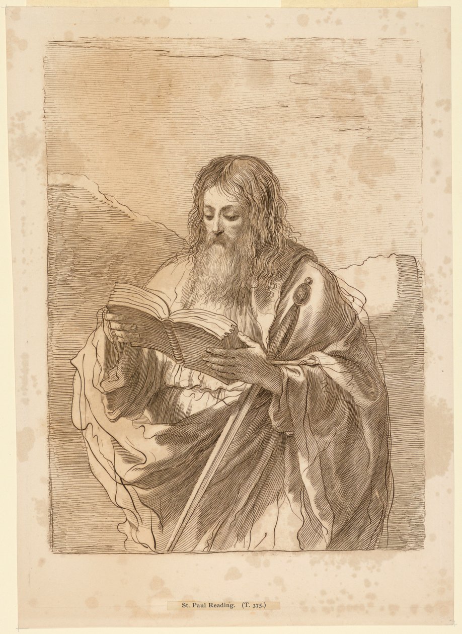Saint Paul læsning af Francesco Bartolozzi