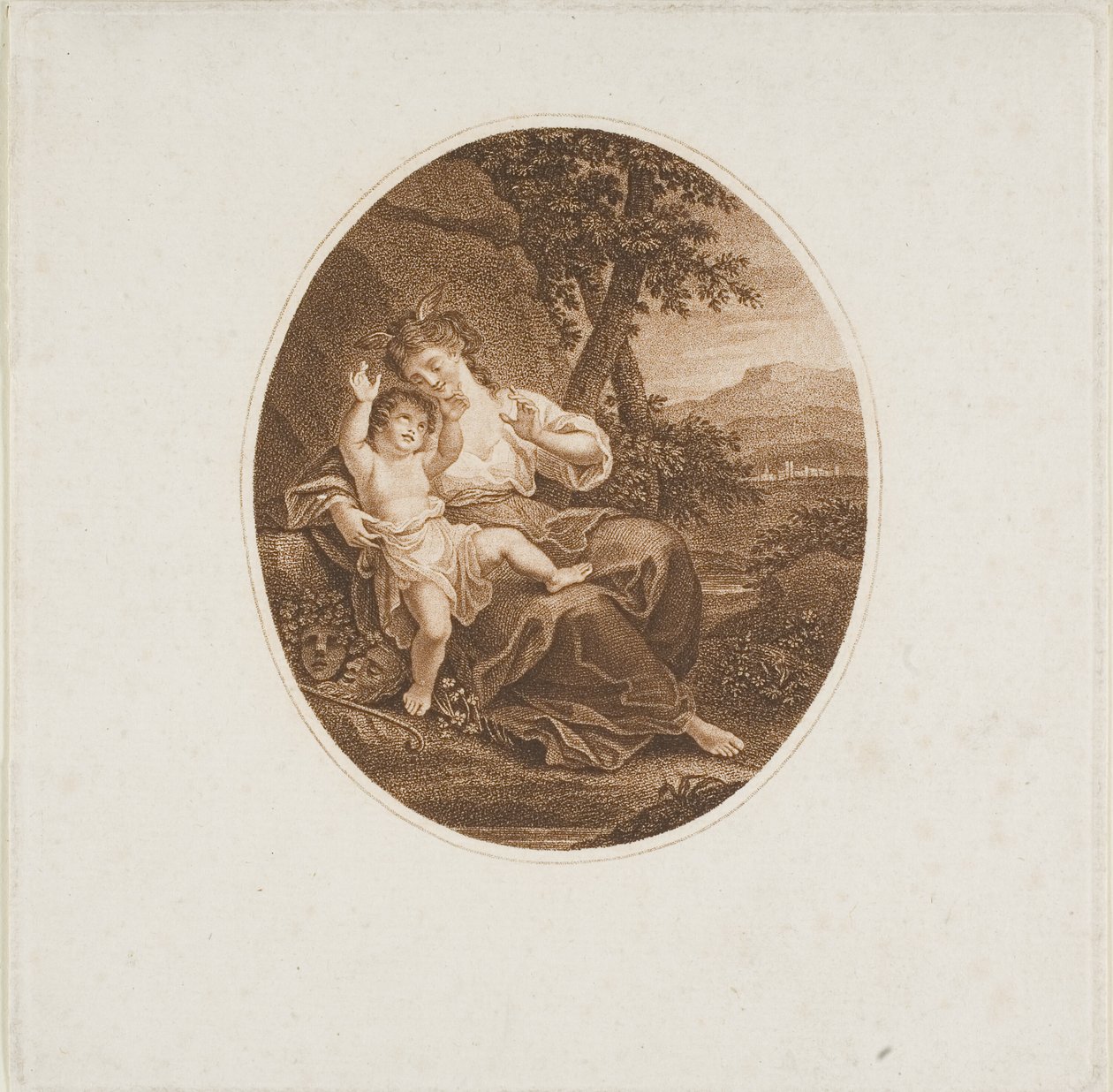 Sappho lytter til kærlighed af Francesco Bartolozzi