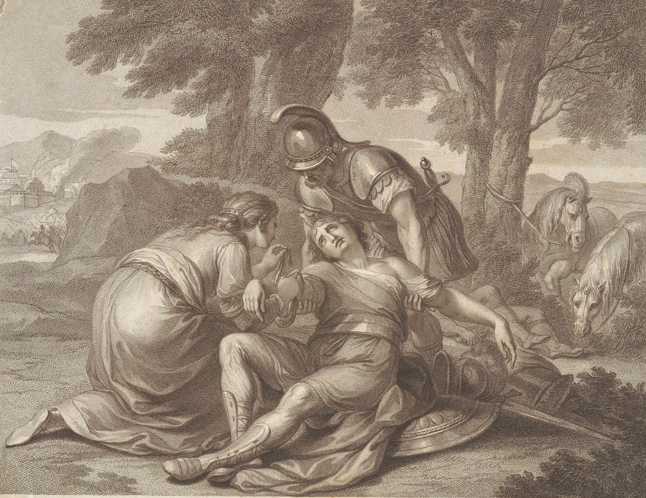 Tancred og Erminia af Francesco Bartolozzi