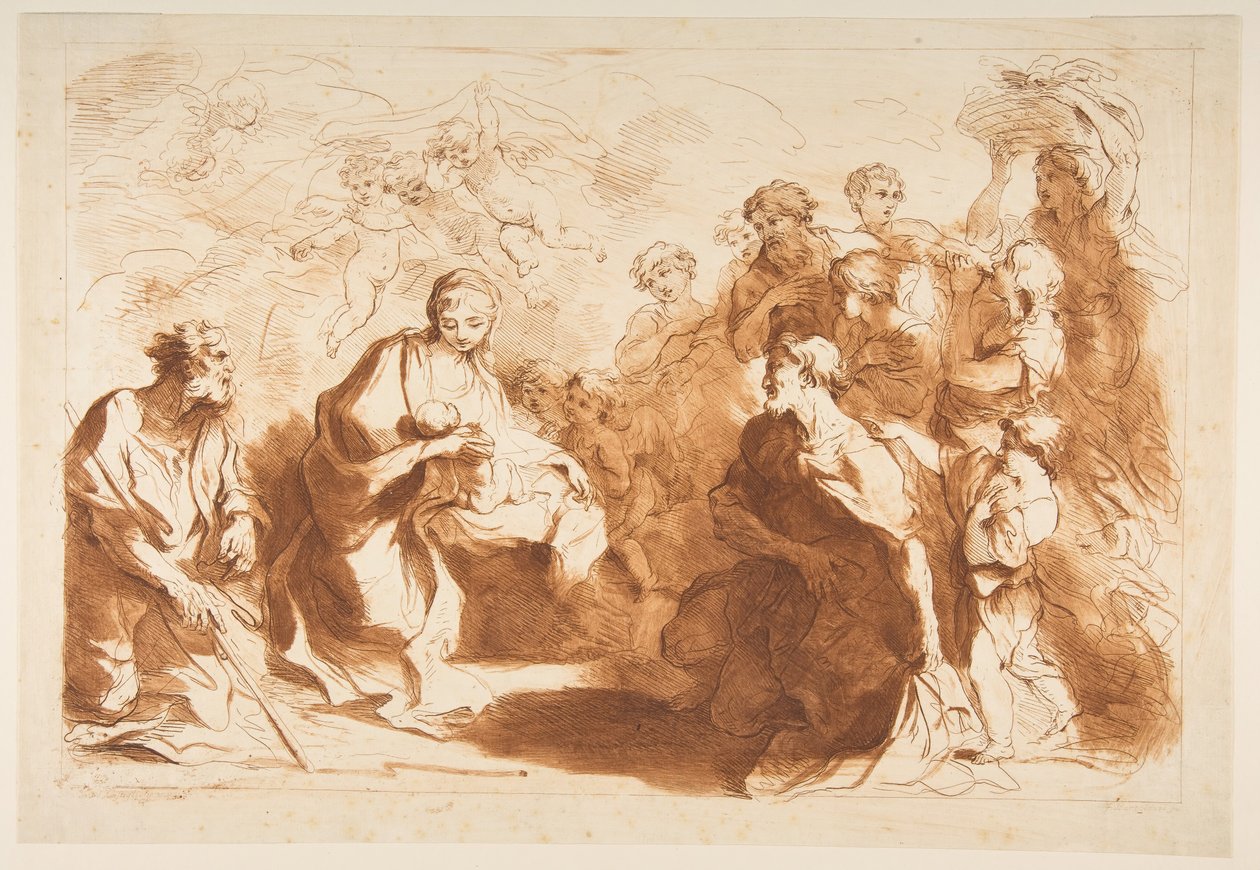 Hyrdernes tilbedelse, før 1764. af Francesco Bartolozzi
