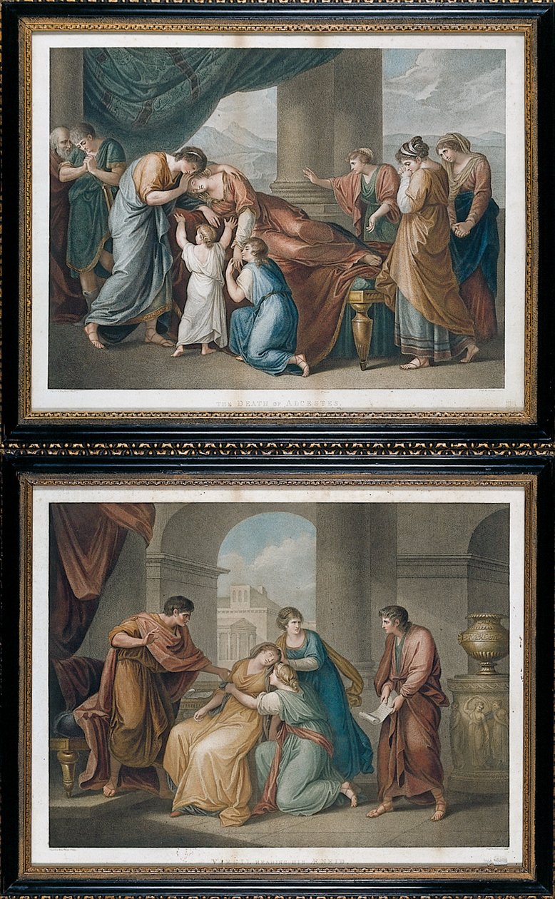 Alcestis død efter Angelika Kauffman af Francesco Bartolozzi