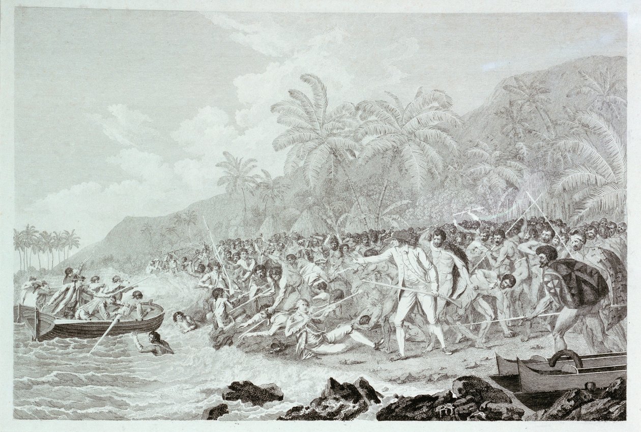 The Death of Captain Cook (uden titel), ca. 1783 (kobberstik) af Francesco Bartolozzi