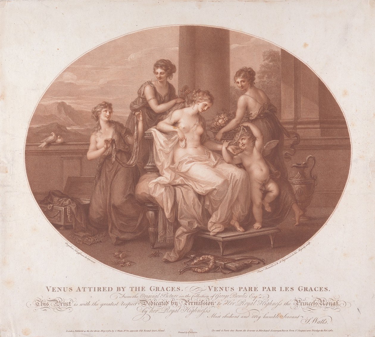 Venus klædt af Gracierne af Francesco Bartolozzi