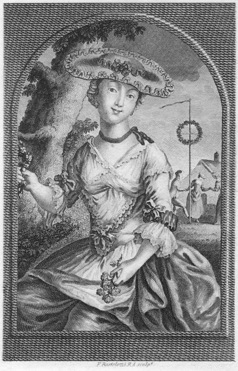 Ung kvinde, c1740-1810. af Francesco Bartolozzi
