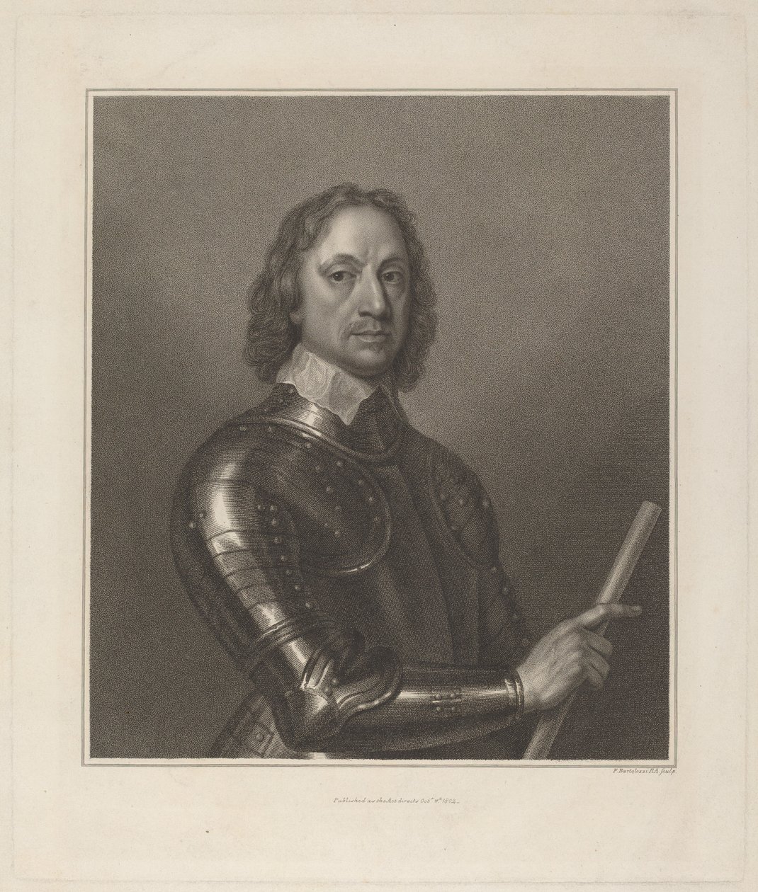 Oliver Cromwell af Francesco Bartolozzi after Robert Walker