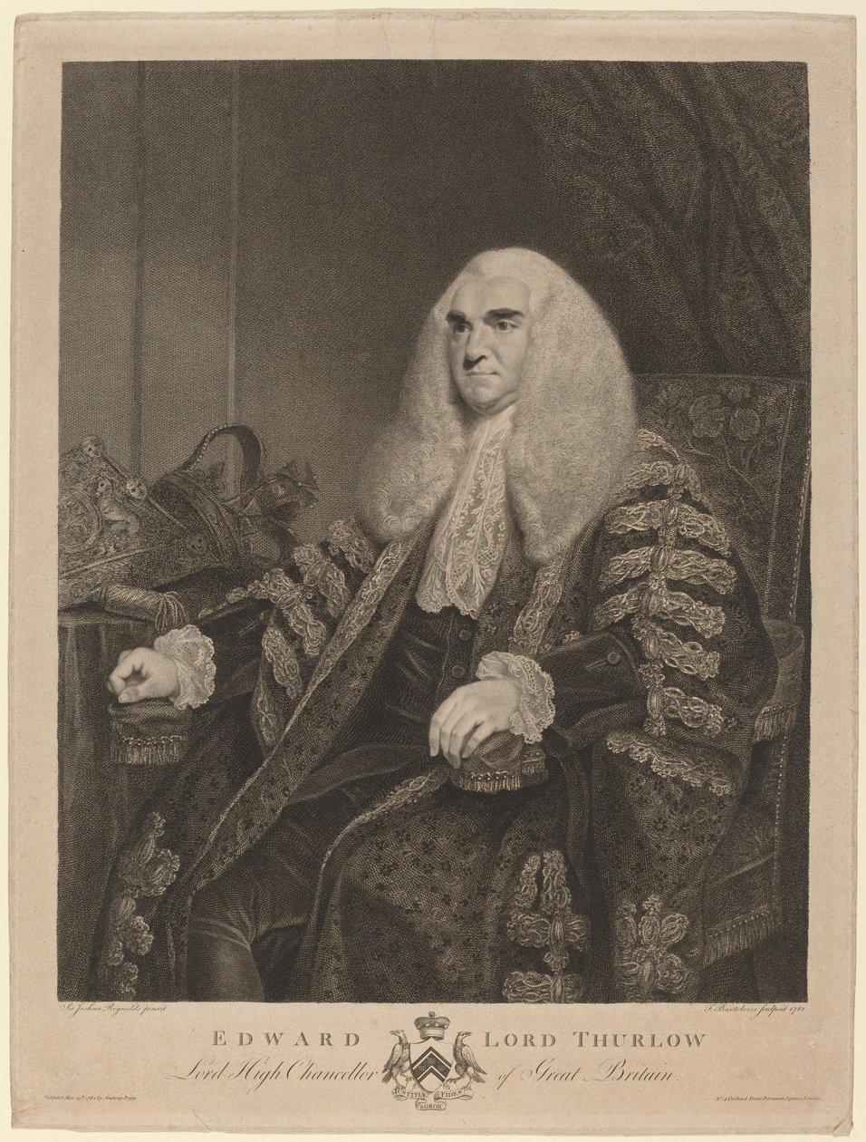 Edward, Lord Thurlow af Francesco Bartolozzi after Sir Joshua Reynolds