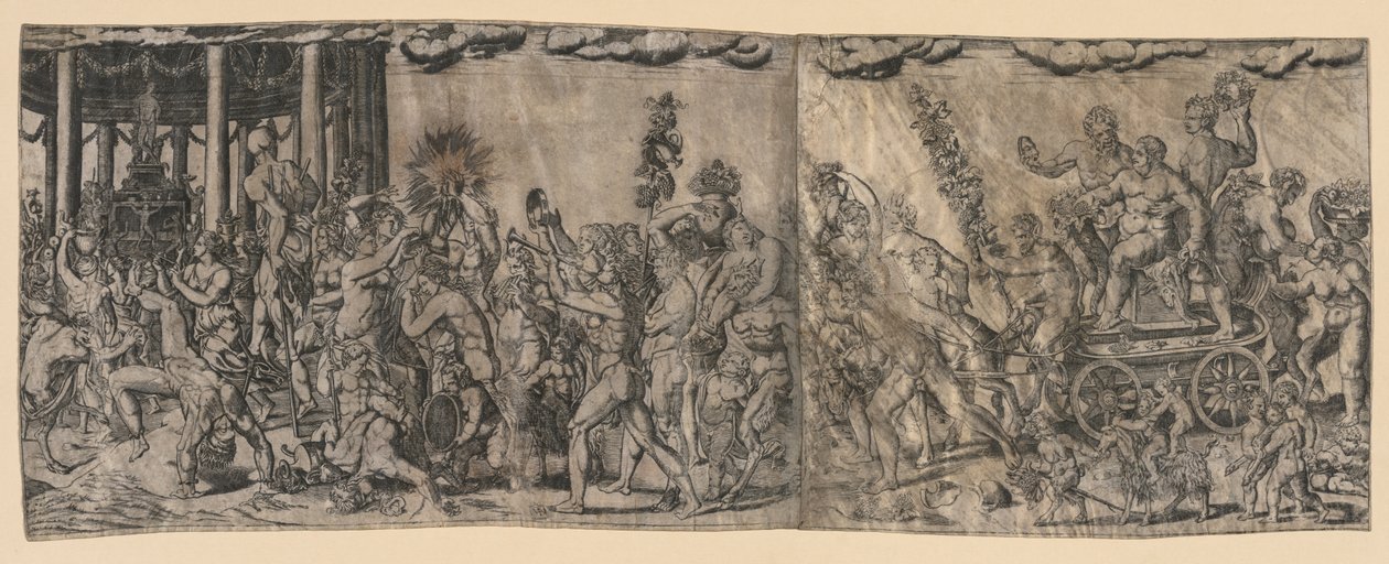 Bacchanalian Scene, slutningen af 1500-tallet-begyndelsen af 1600-tallet. af Francesco Bertelli