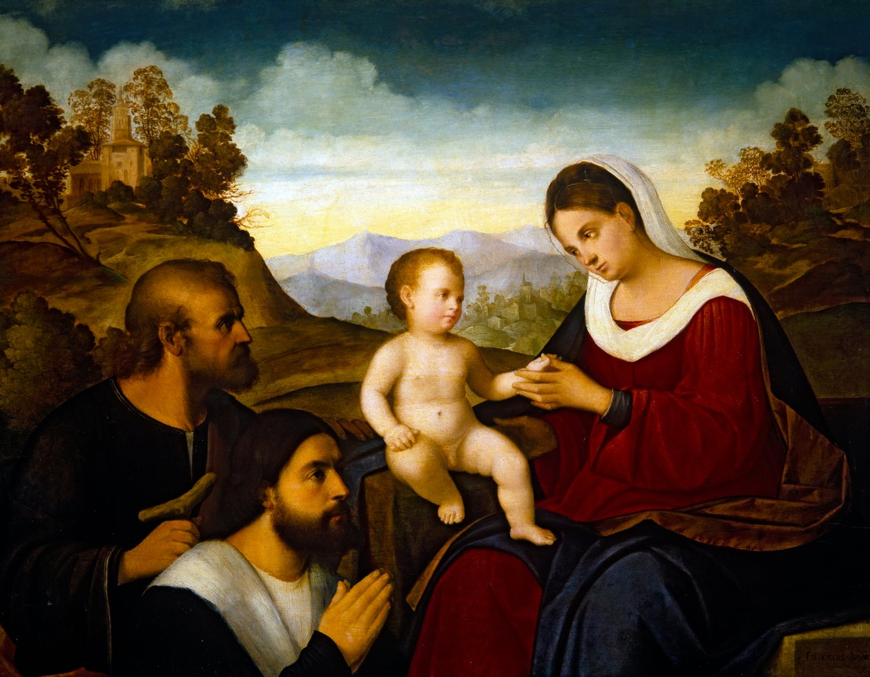 Den hellige familie med en giver, begyndelsen af 1520