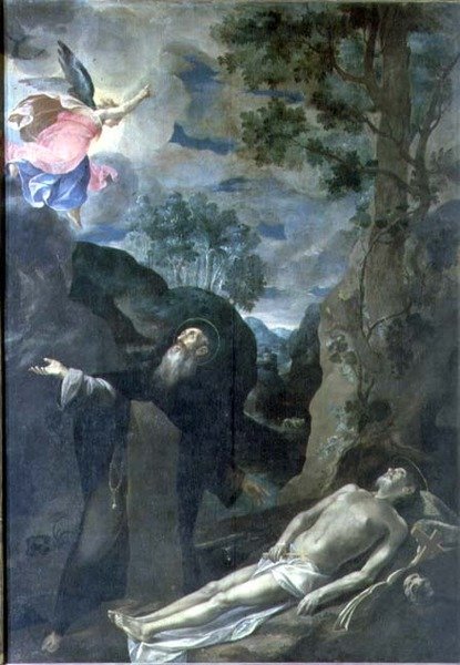 St. Anthony Abbeds død af Francesco Borgani