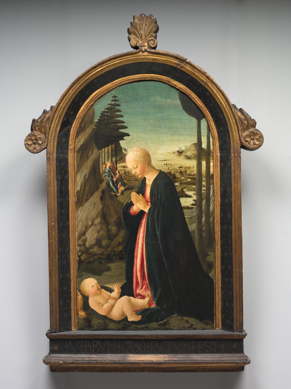 Madonna og barn med Tobias og englen Raphael, ca. 1470. af Francesco Botticini