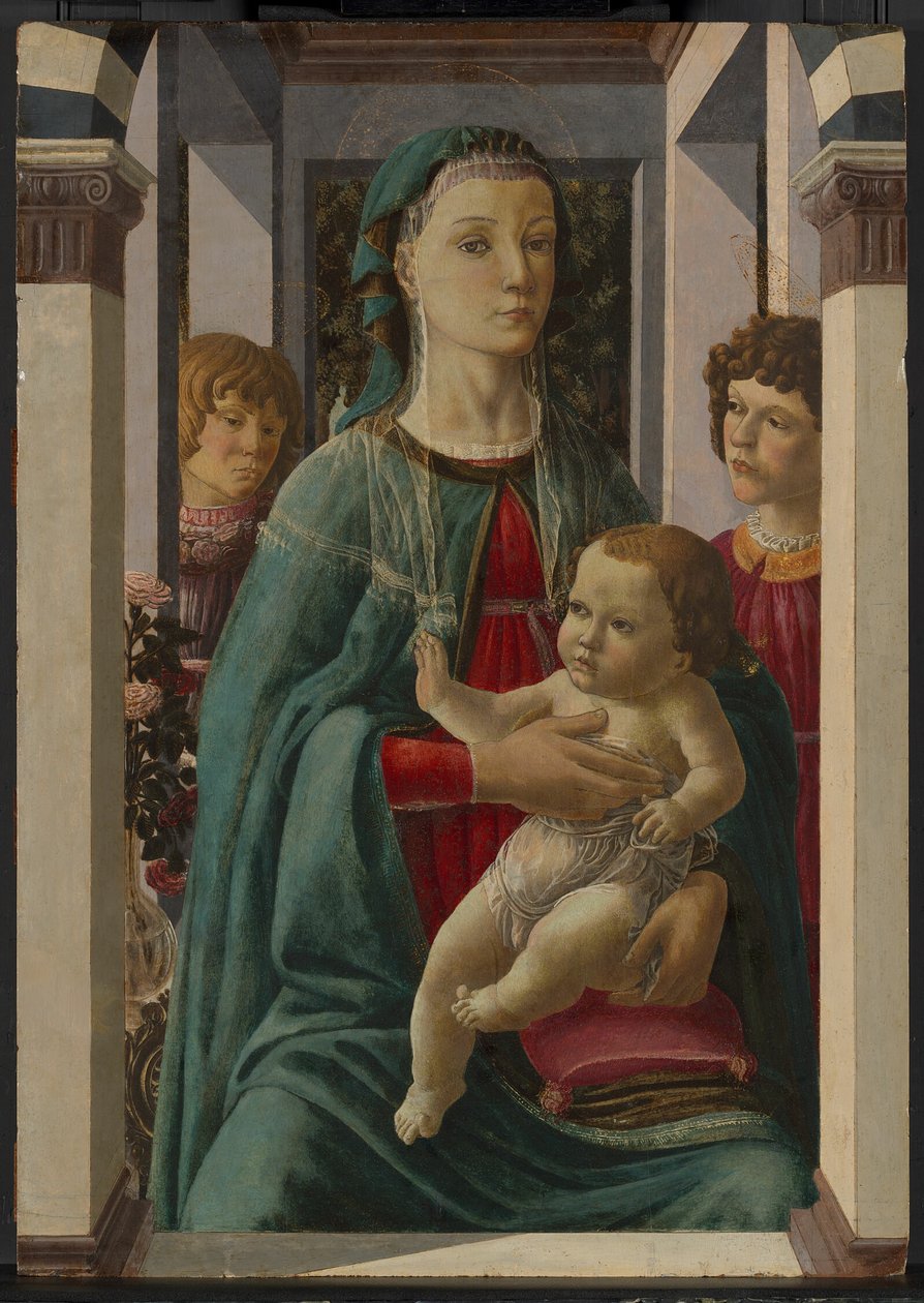 Jomfru og barn med to engle af Francesco Botticini