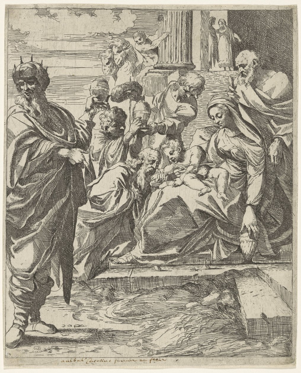 Tilbedelse af kongerne af Francesco Brizio (attributed to)