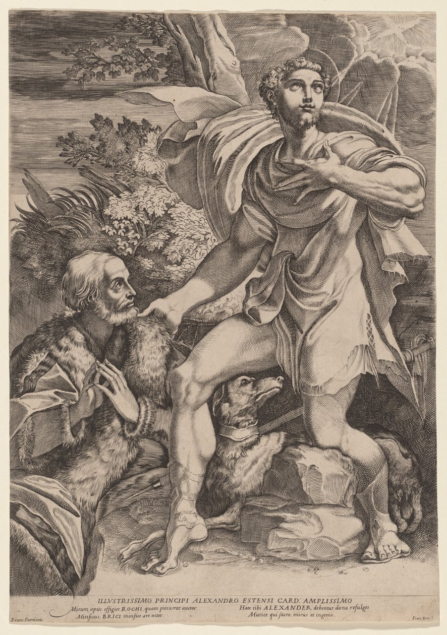 Saint Roch med en donor af Francesco Brizio, after Parmigianino