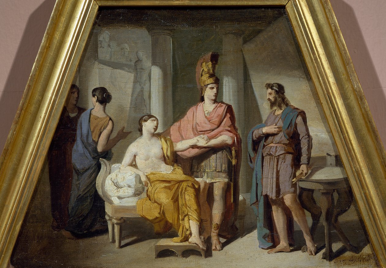 Alexander afgiver sin elskerinde Campaspe til Apelles, af Francesco Coghetti (1804-1875), olie på lærred af Francesco Coghetti